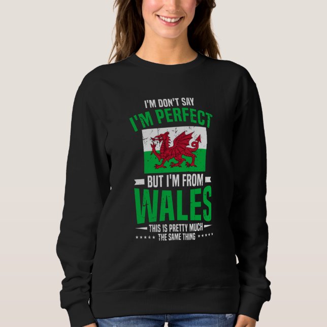 Welsh I'M Don'T Say I'M Perfect But I'M From Wales T Shirt (Framsida)