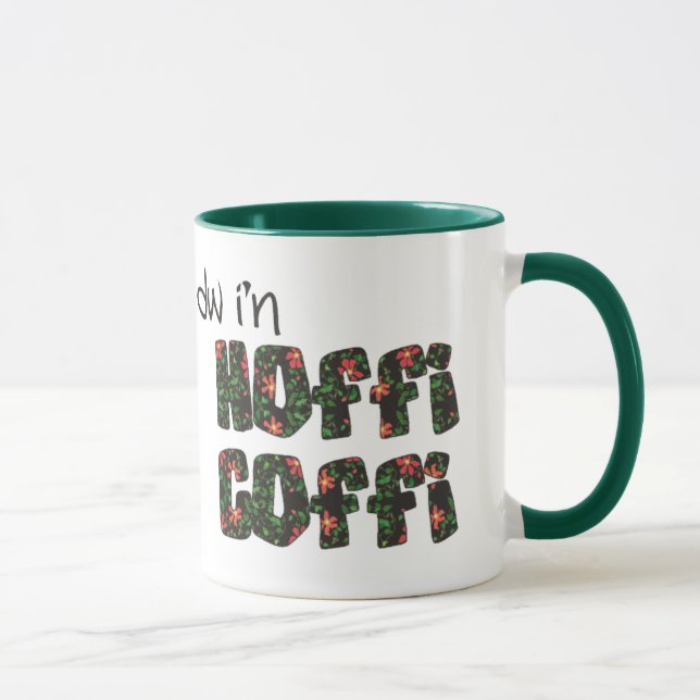 Welsh Language Coffee Mugg: Hoffi Coffi, Blommigt Mugg (Höger)