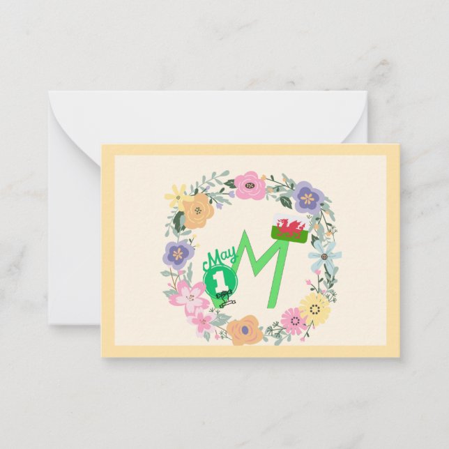 Welsh - May Day Tack Cards Anteckningskort (Framsida)