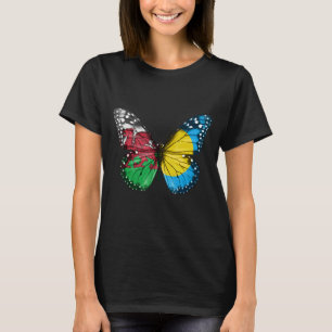 Welsh Palauan Flagga Butterfly T Shirt