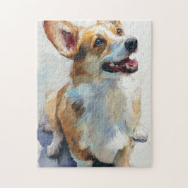 Welsh Pembroke corgi akvarell Pussel