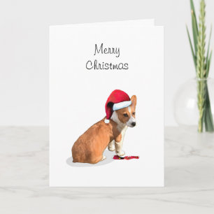 Welsh Pembroke Corgi God jul Helgkort