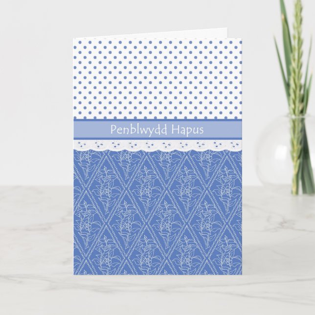 Welsh Periwinkle, Faux Snöre, Polka dots Kort (Framsida)
