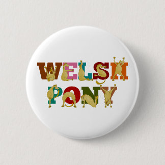 Welsh Pony med färgstark text Knapp
