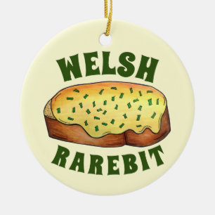 Welsh Rarebit Savory Cheese Toast British Food UK Julgransprydnad Keramik