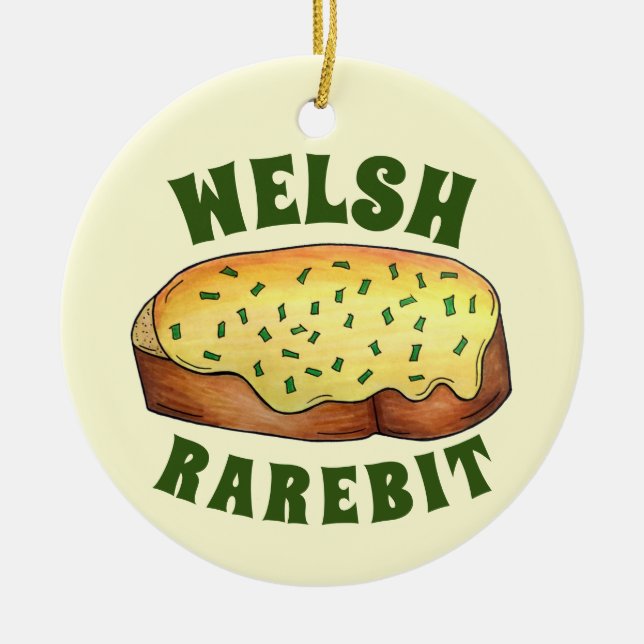 Welsh Rarebit Savory Cheese Toast British Food UK Julgransprydnad Keramik (Framsidan)