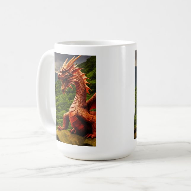 Welsh Red Dragon - Symbol of Strength & Heritage Kaffemugg (Framsida vänster)