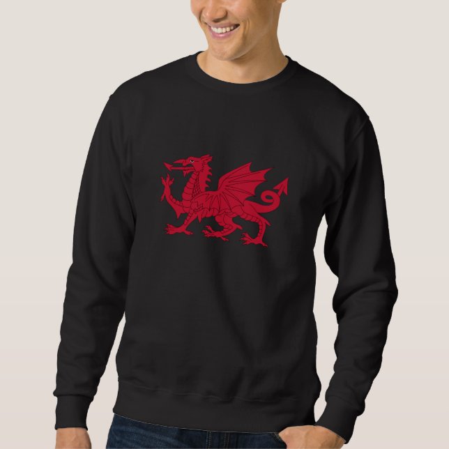 Welsh Red Dragon & Wales, flagga/Cymru Lång Ärmad Tröja (Framsida)