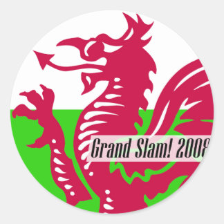 Welsh Rugby Grand Slam! 2008 Runt Klistermärke