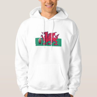 welsh rugby sweatshirt med luva
