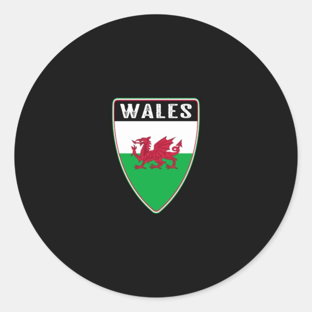 Welsh Shield Runt Klistermärke (Framsida)