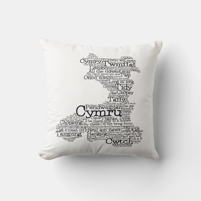 Welsh Slang Ord Art Karta Dekorativ kudde (Framsida)