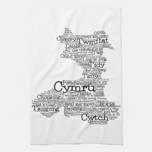 Welsh Slang Ord Art Karta Kökshandduk