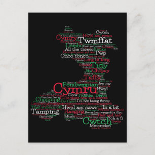 Welsh Slang Ord Art Karta vykort