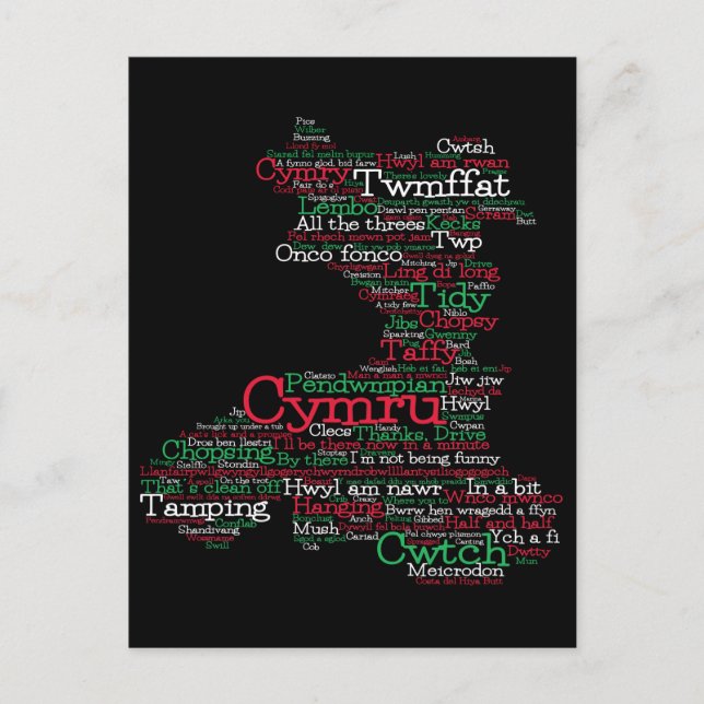 Welsh Slang Ord Art Karta vykort (Framsida)