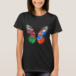 Welsh Slovakiska Flagga Butterfly T Shirt