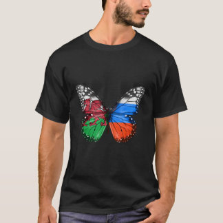 Welsh Slovenska Flagga Butterfly T Shirt