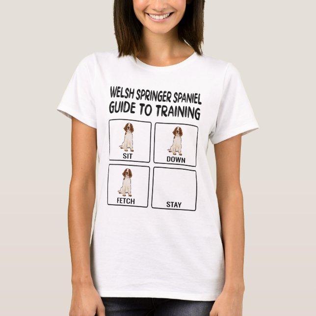 Welsh Springer Spain Guide to Training Hund Obedi T Shirt (Framsida)