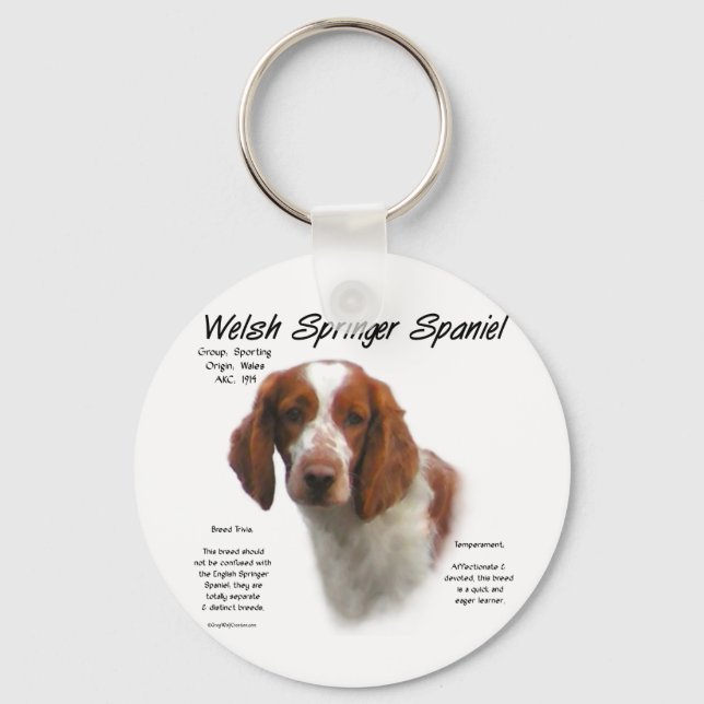 Welsh Springer Spain History Design Nyckelring (Framsida)