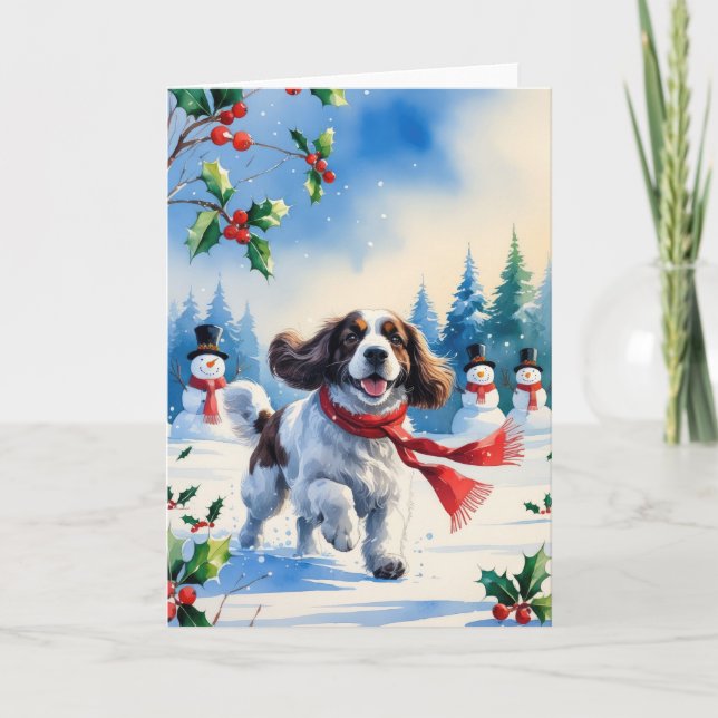 Welsh Springer Spain Hund jul Greeting Card Kort (Framsida)