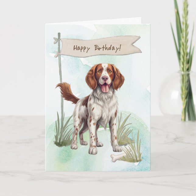 Welsh Springer Spain Hund under Birthday Sign Kort (Framsida)