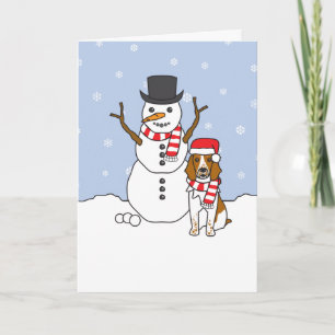 Welsh Springer Spain och Snögubbe Helgkort