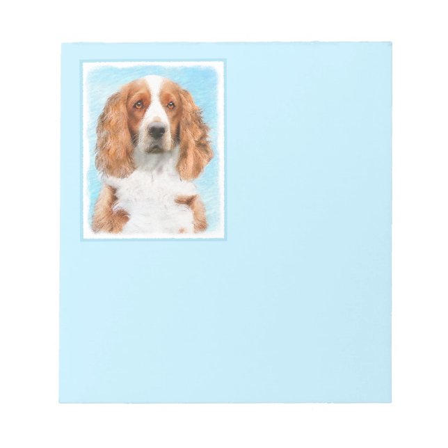 Welsh Springer Spain Painting - Original Hund Art Anteckningsblock (Framsida)