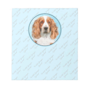 Welsh Springer Spain Painting - Original Hund Art Anteckningsblock