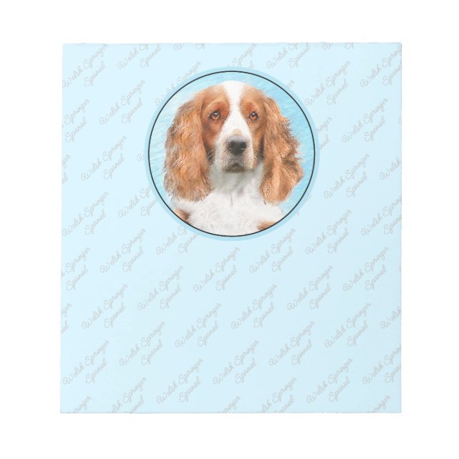 Welsh Springer Spain Painting - Original Hund Art Anteckningsblock (Framsida)