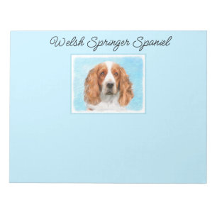 Welsh Springer Spain Painting - Original Hund Art Anteckningsblock