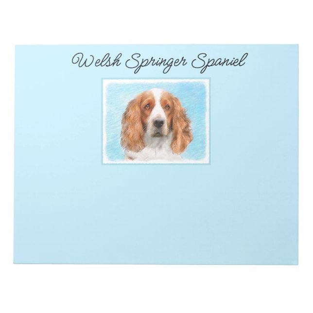 Welsh Springer Spain Painting - Original Hund Art Anteckningsblock (Framsida)