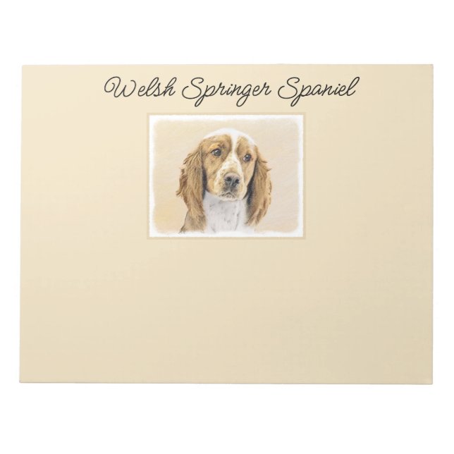 Welsh Springer Spain Painting - Original Hund Art Anteckningsblock (Framsida)