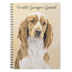 Welsh Springer Spain Painting - Original Hund Art Anteckningsbok