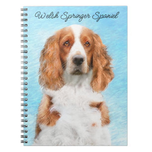 Welsh Springer Spain Painting - Original Hund Art Anteckningsbok