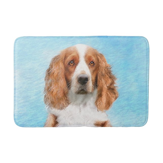 Welsh Springer Spain Painting - Original Hund Art Badrumsmatta (Framsidan)