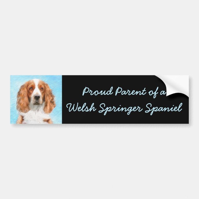 Welsh Springer Spain Painting - Original Hund Art Bildekal (Framsidan)