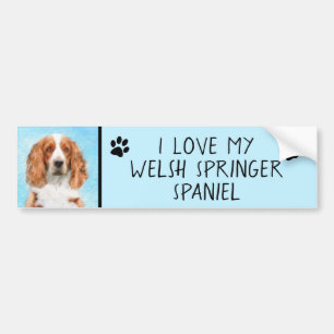 Welsh Springer Spain Painting - Original Hund Art Bildekal