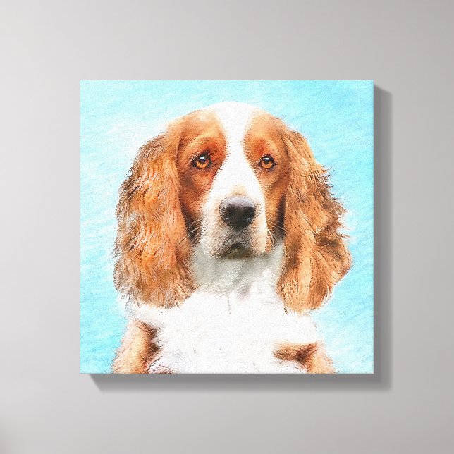 Welsh Springer Spain Painting - Original Hund Art Canvastryck (Framsida)