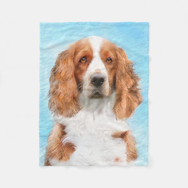 Welsh Springer Spain Painting - Original Hund Art Fleecefilt (Framsidan)