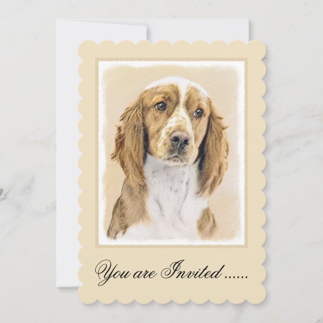 Welsh Springer Spain Painting - Original Hund Art Inbjudningar (Framsida)