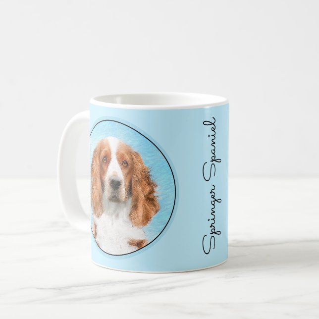 Welsh Springer Spain Painting - Original Hund Art Kaffemugg (Framsida vänster)