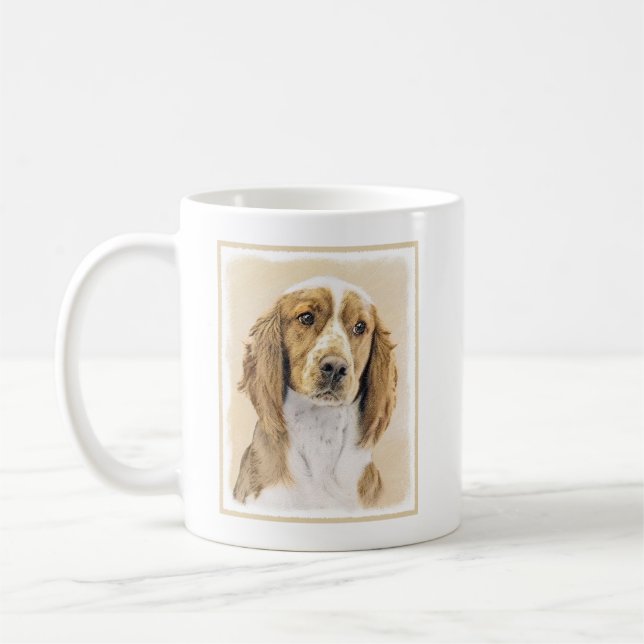 Welsh Springer Spain Painting - Original Hund Art Kaffemugg (Vänster)