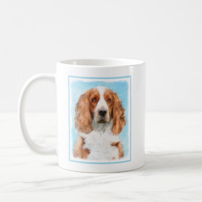 Welsh Springer Spain Painting - Original Hund Art Kaffemugg (Vänster)