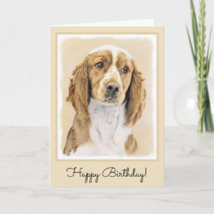 Welsh Springer Spain Painting - Original Hund Art Kort