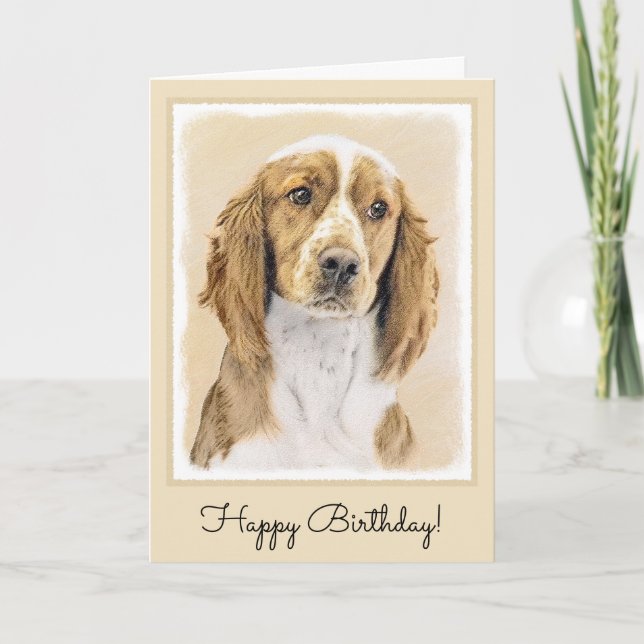 Welsh Springer Spain Painting - Original Hund Art Kort (Framsida)