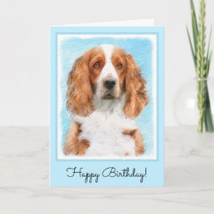 Welsh Springer Spain Painting - Original Hund Art Kort