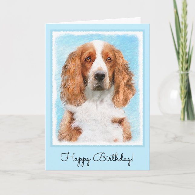 Welsh Springer Spain Painting - Original Hund Art Kort (Framsida)