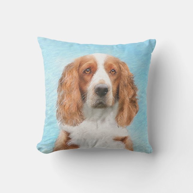 Welsh Springer Spain Painting - Original Hund Art Kudde (Framsida)