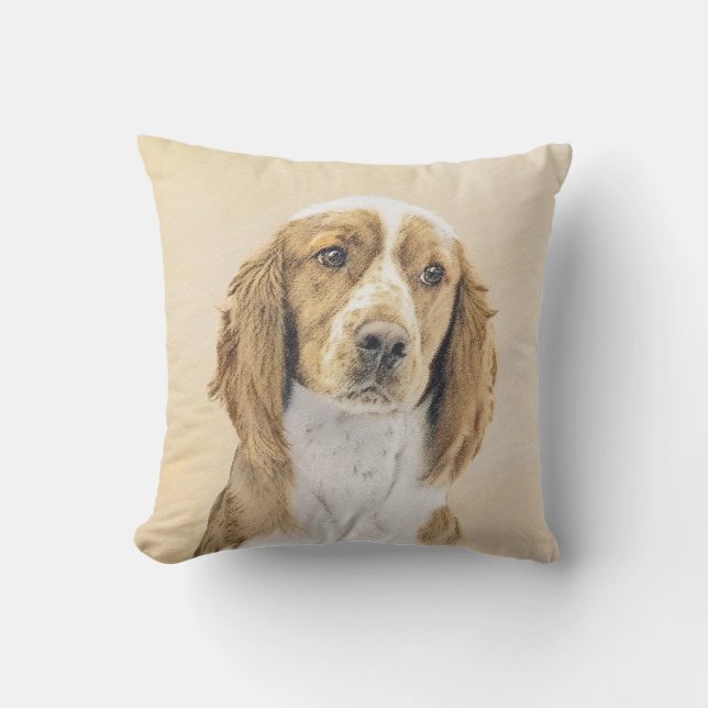Welsh Springer Spain Painting - Original Hund Art Kudde (Framsida)