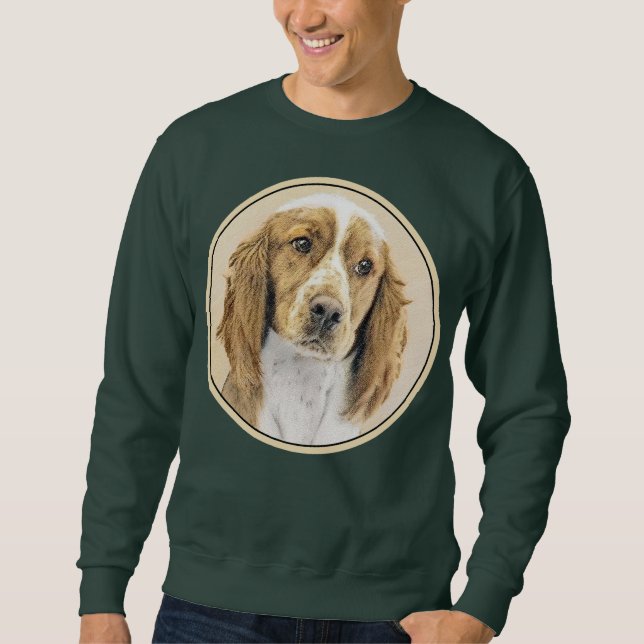 Welsh Springer Spain Painting - Original Hund Art Lång Ärmad Tröja (Framsida)